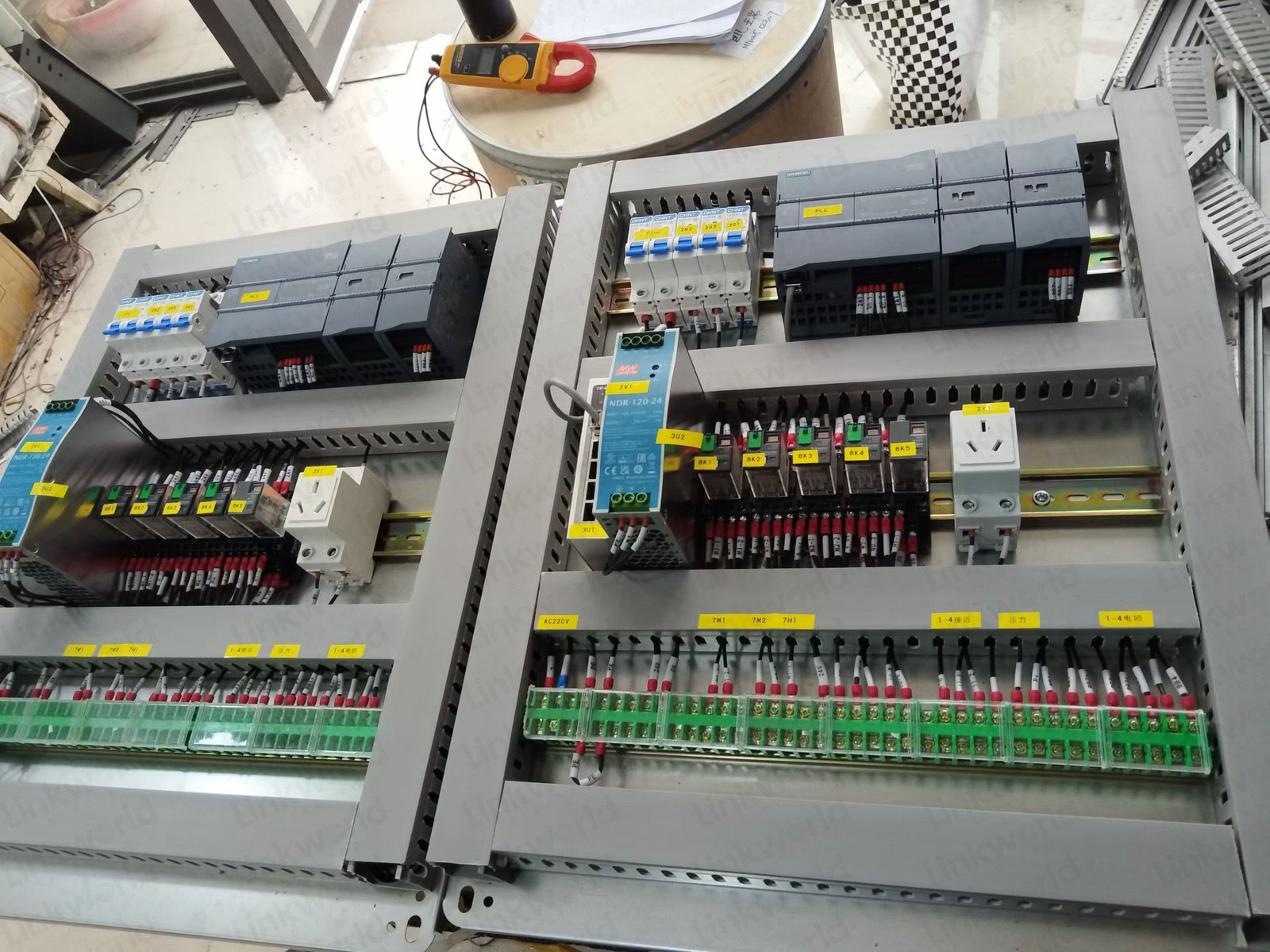 Clean wiring inside electrical control panel